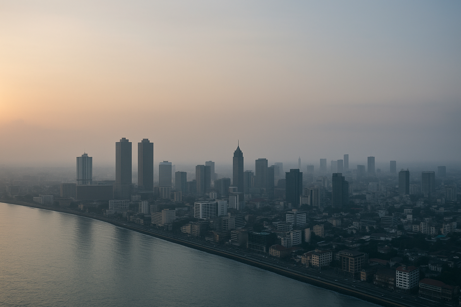Aerial view of Colombo at dawn, symbolizing organizational systems and coordinated performance under pressure.