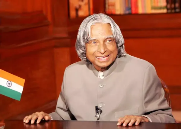 Dr. A. P. J. Abdul Kalam gazes upward — symbolizing vision, humility, and moral courage in leadership.
